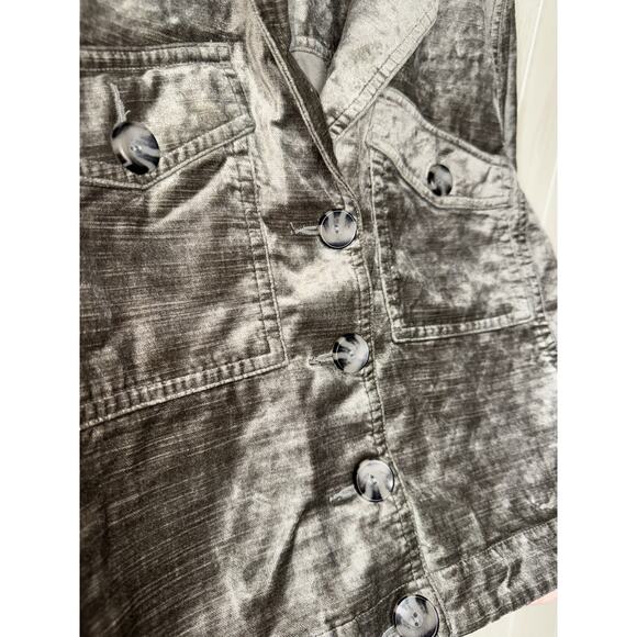 Cabi Sunday Topper Velvet Cropped Blazer Layering Jacket Womens Small Grey Brown - Picture 7 of 8